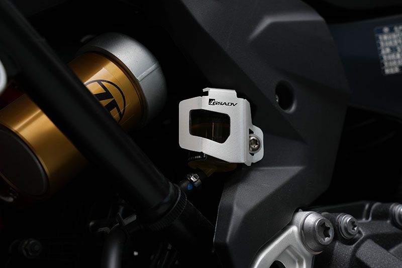 Rear brake fluid cup protection