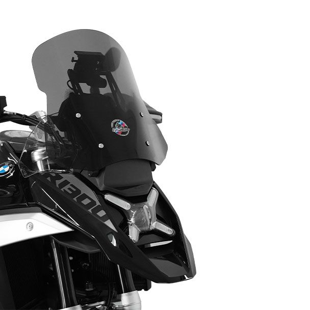 Heightened motorcycle travel windshield - black