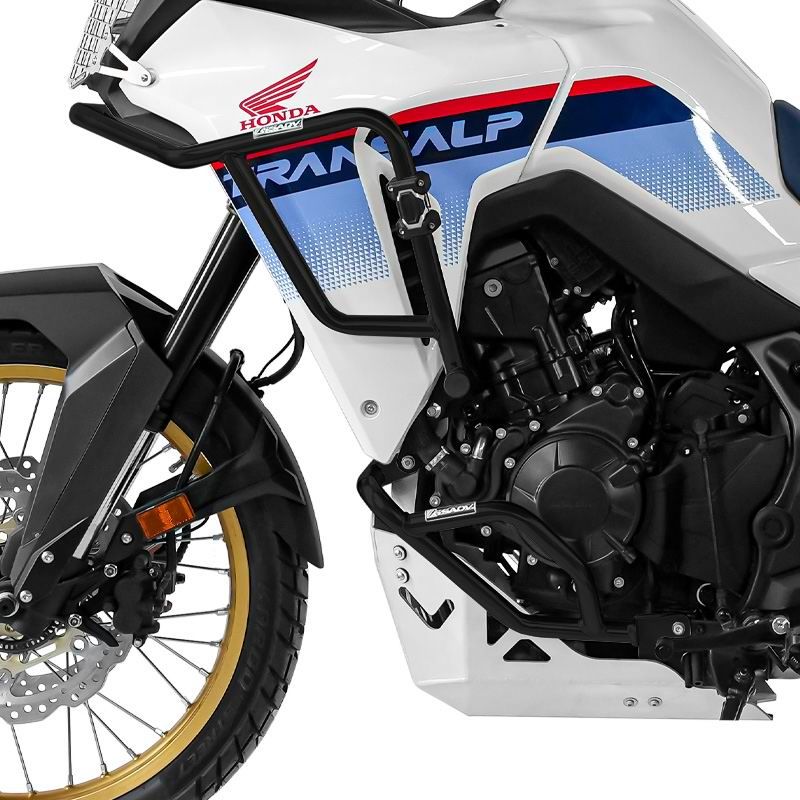 Stainless steel upper and lower guard bars - black