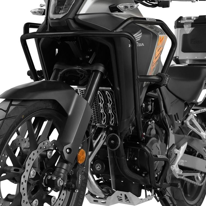 Upper and lower stainless steel guard bars - black