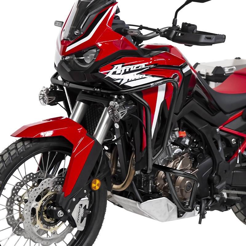 Stainless steel upper and lower guard bars - black