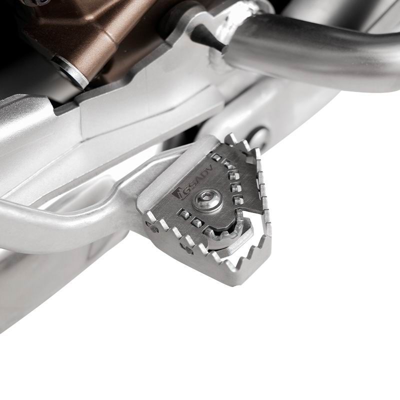 The brake pedal is enlarged