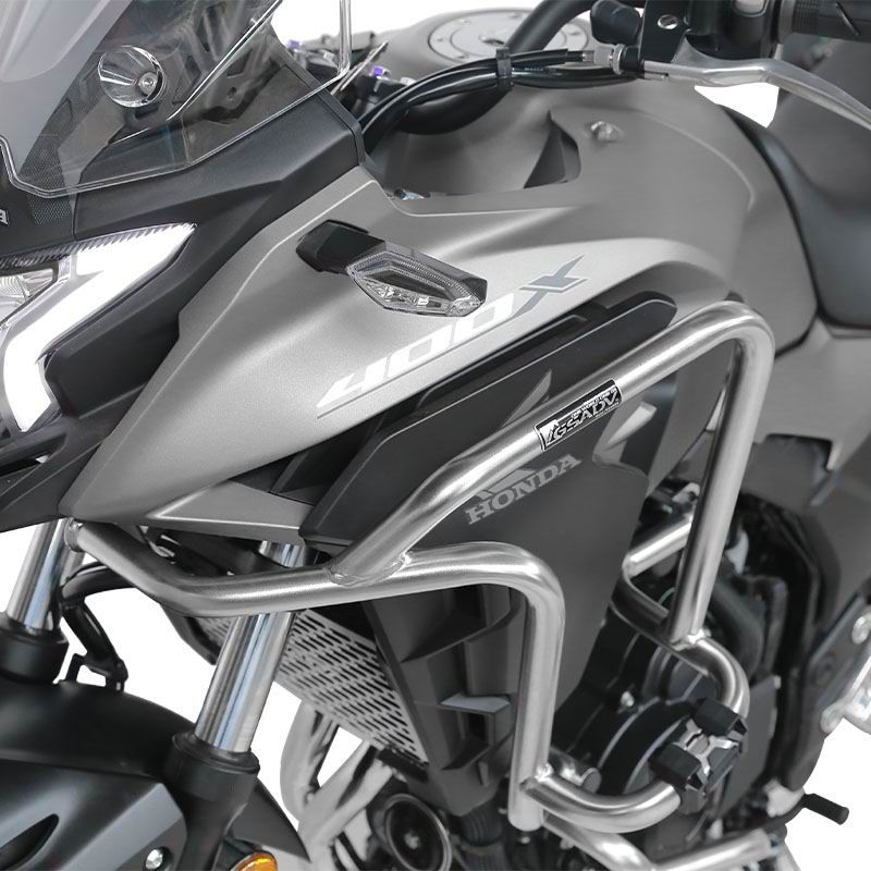 Stainless steel upper guard bar - silver