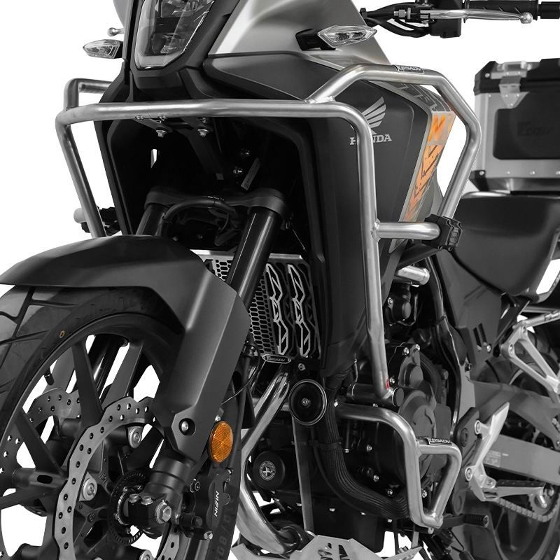 Upper and lower stainless steel guard bars - silver