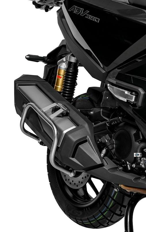 Stainless steel exhaust pipe guard bar - silver