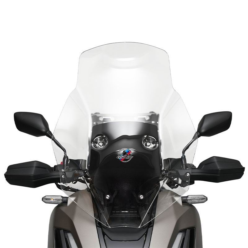 Motorcycle travel raised windscreen - transparent