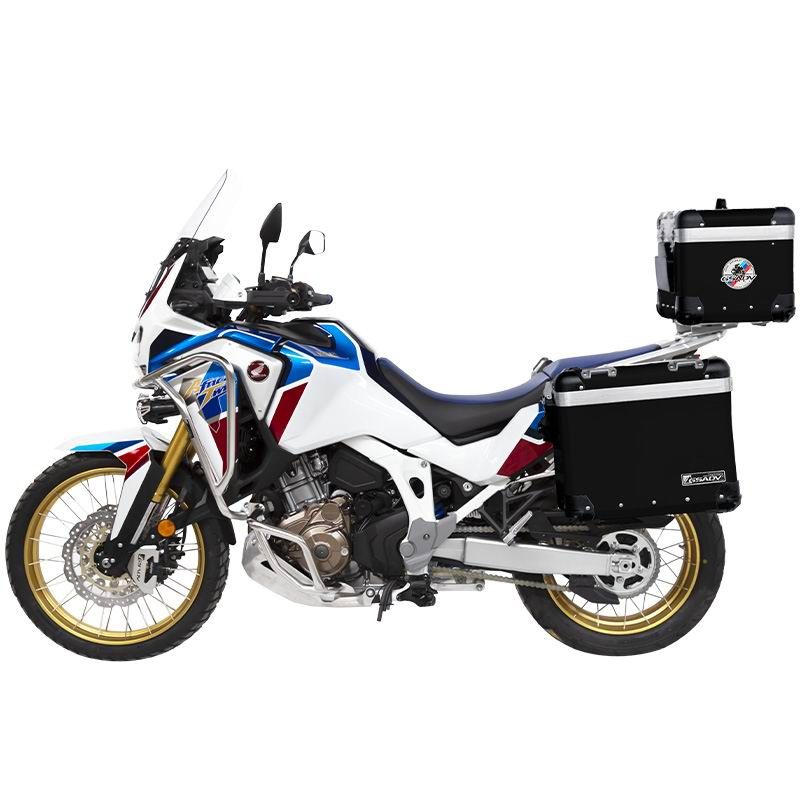 Stainless steel silver upper and lower guard bars -zing aluminum-magnesium alloy three-box - black