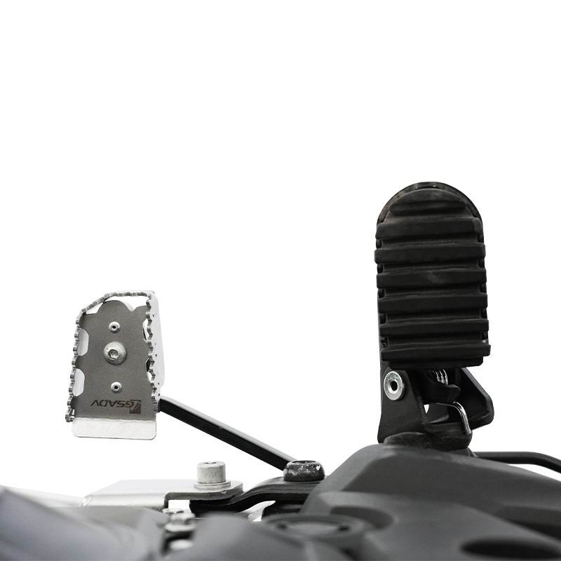 The brake pedal is enlarged