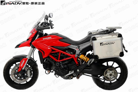 For DUCATI Hyperstrada 821 Aluminum Side Box Motorcycle Trunk Tail Box Storage Case Steel Bracket