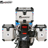 For Honda CRF1000L Aluminum Top Box Motorcycle Luggage Box Side Case Suitcase Steel Rack