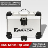 For Honda CRF1000L Aluminum Top Box Motorcycle Luggage Box Side Case Suitcase Steel Rack